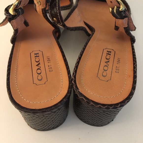 Coach Jacque Ivory & Brown Turn Lock Sling Back - Picture 2 of 7